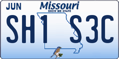 MO license plate SH1S3C