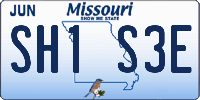 MO license plate SH1S3E
