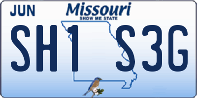 MO license plate SH1S3G