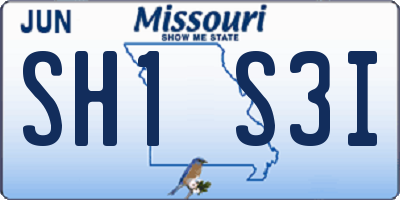 MO license plate SH1S3I
