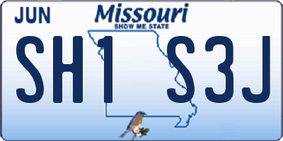 MO license plate SH1S3J