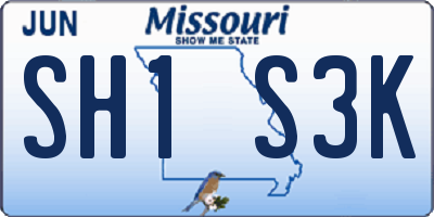 MO license plate SH1S3K