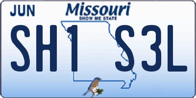MO license plate SH1S3L