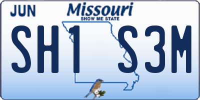 MO license plate SH1S3M