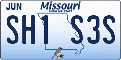 MO license plate SH1S3S