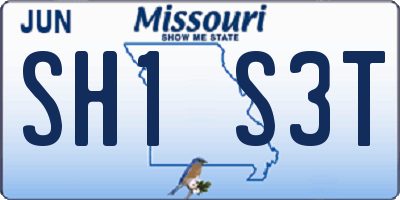 MO license plate SH1S3T