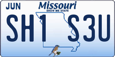 MO license plate SH1S3U