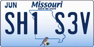 MO license plate SH1S3V