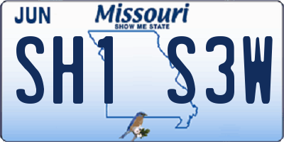 MO license plate SH1S3W