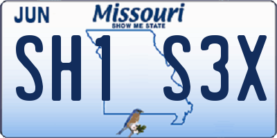MO license plate SH1S3X