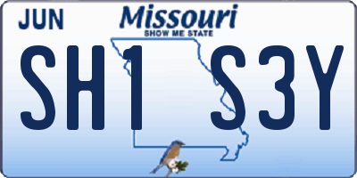 MO license plate SH1S3Y