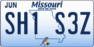MO license plate SH1S3Z