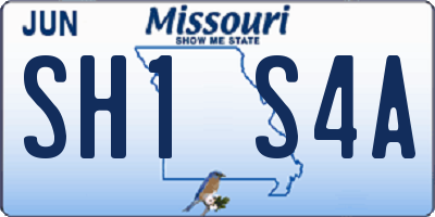 MO license plate SH1S4A