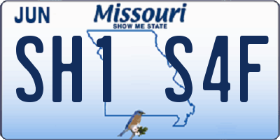 MO license plate SH1S4F