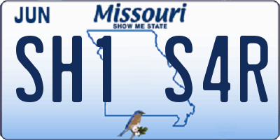 MO license plate SH1S4R