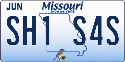 MO license plate SH1S4S
