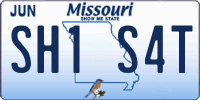 MO license plate SH1S4T