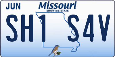 MO license plate SH1S4V