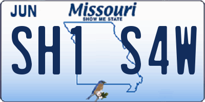 MO license plate SH1S4W