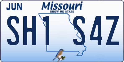 MO license plate SH1S4Z