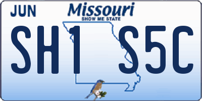 MO license plate SH1S5C