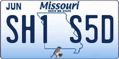 MO license plate SH1S5D