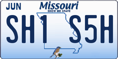 MO license plate SH1S5H