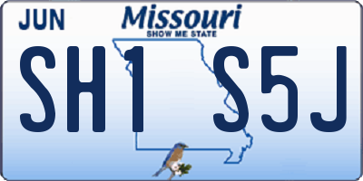 MO license plate SH1S5J