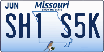 MO license plate SH1S5K