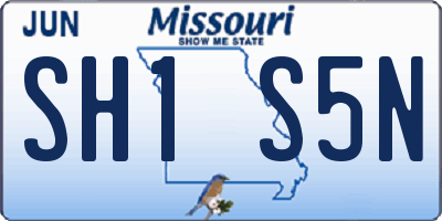 MO license plate SH1S5N