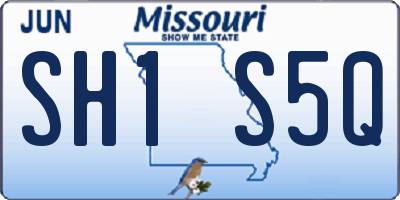 MO license plate SH1S5Q