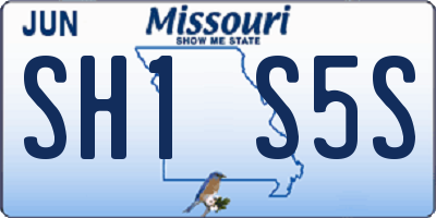 MO license plate SH1S5S