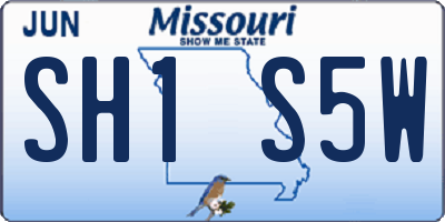 MO license plate SH1S5W