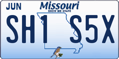 MO license plate SH1S5X