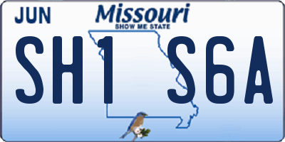 MO license plate SH1S6A