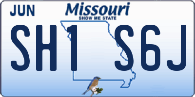 MO license plate SH1S6J
