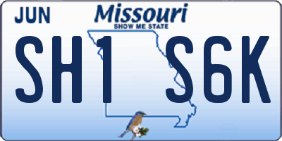 MO license plate SH1S6K
