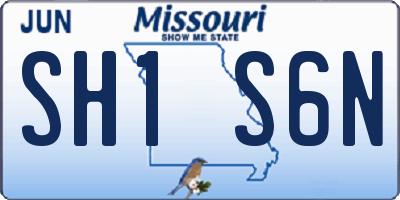 MO license plate SH1S6N