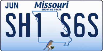 MO license plate SH1S6S