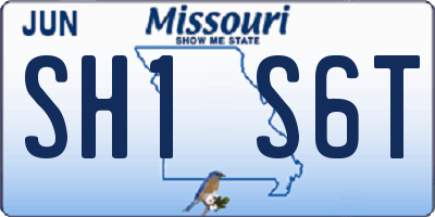 MO license plate SH1S6T