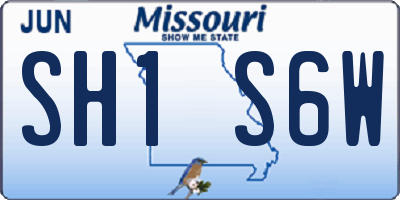 MO license plate SH1S6W