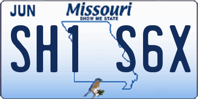 MO license plate SH1S6X