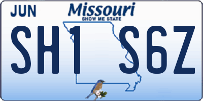 MO license plate SH1S6Z