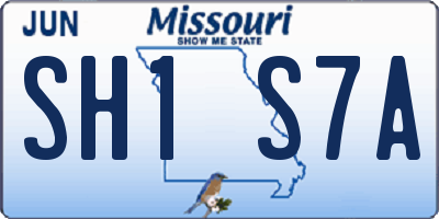 MO license plate SH1S7A