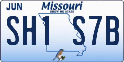 MO license plate SH1S7B