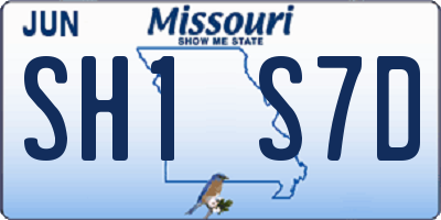 MO license plate SH1S7D