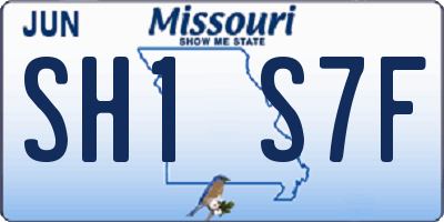 MO license plate SH1S7F