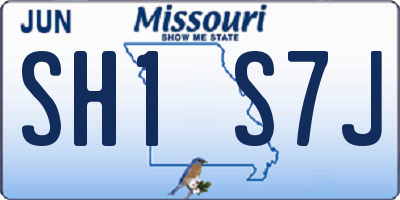 MO license plate SH1S7J
