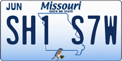 MO license plate SH1S7W
