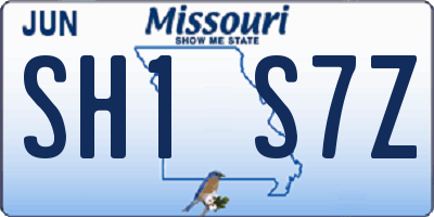 MO license plate SH1S7Z